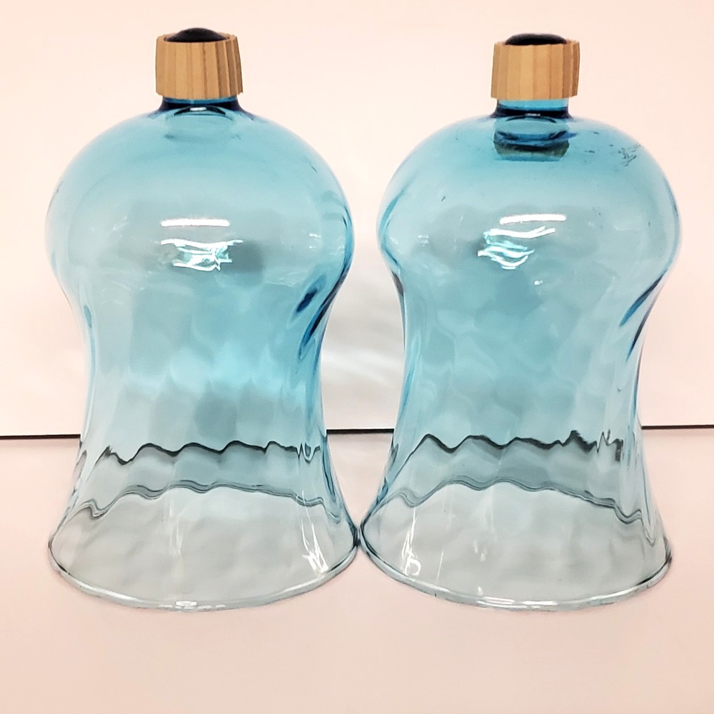 Votive Cups Peg Glass Candle Blue Swirl Home Interior With Grippers QTY 2